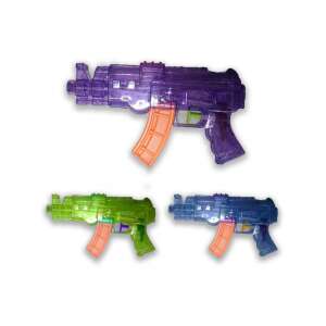 WaterWow Wasserpistole in lila, grün und blau, 23 cm lang, Maschinengewehr-Design - Strandartikel