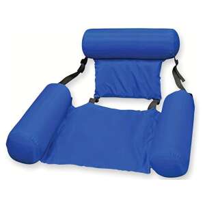 Inflatable pool lounger chair with headrest and armrests, blue - Inflatable Toy & Beach Toy
