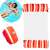 Inflatable pool float with red and orange stripes, perfect for relaxing in the water