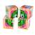 Wooden fruit puzzle cube with watermelon image, 4 pieces, for toddlers