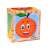 Wooden fruit puzzle cube with orange image, 4 pieces, for toddlers