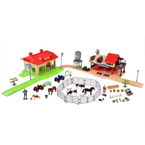 Mega Farm Playset with 3 Tractors, Animals, and Grain Silo