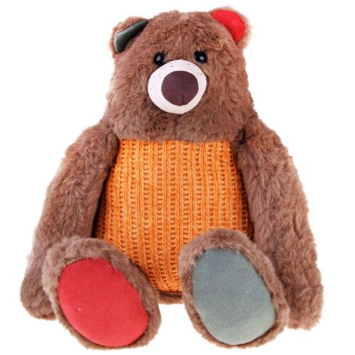 Colorful Plush Teddy Bear - 30cm, Brown bear with colorful accents