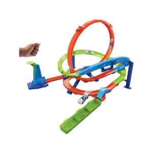 Hot Wheels Loop Cyclone Challenge Rennbahn-Set, zusammengebaut, 360-Grad-Ansicht - Mattel
