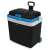 Sencor SCM 4233BL-EUE3 portable electric cooler and warmer, black with blue accents, 33 liters capacity, with wheels and telescopic handle
