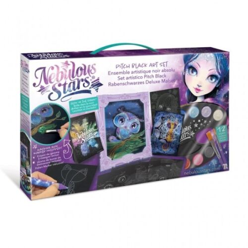 Nebulous Stars Pitch Black színező készlet táskában, fekete lapokkal