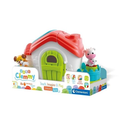 Clemmy Baby Soft Blocks House Playset with Animal Figures
