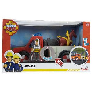 Fireman Sam Phoenix Animal Rescue Vehicle with Sam and Horse Figure by Simba - Toy