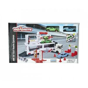 Majorette MAN TGX Truck Porsche Experience playset with 2 toy cars, truck transforms into race track - Toy