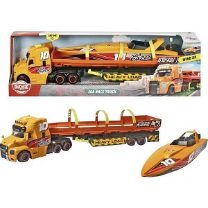 Dickie Sea Race Truck with Wind-Up Speedboat, 41 cm Toy Truck and Boat Set - Toy