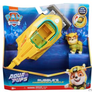 Paw Patrol Aqua Pups Rubble's Hammerhead Vehicle with Rubble Figure - Spin Master