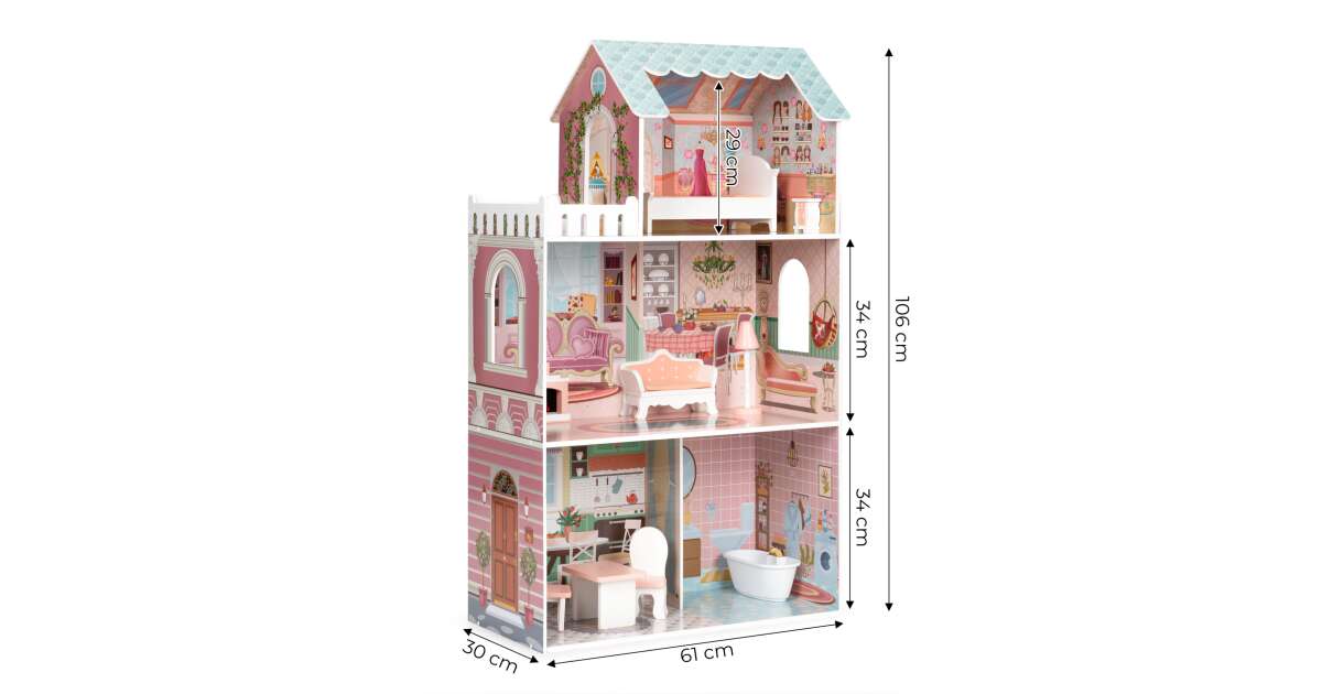 3 storey wooden dolls house online