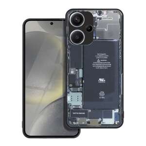 Xiaomi Redmi Note 13 Pro+ 5G Handyhülle, Tech Design2, transparentes Kunststoff-Rückteil, schwarzer Silikonrahmen - Handyhüllen