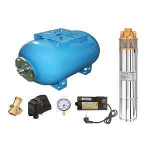 Raider WP41/50 búvárszivattyú készlet 50L tartállyal, nyomáskapcsolóval, mérőórával és szerelvényekkel - Öntözés