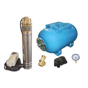 Kit complet sistem hidrofor, pompa submersibila Omnigena SKM 150/24, rezervor de 24 litri, presostat, racord 5 cai, manometru 97978216 - Irigare