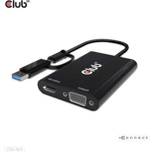 Club3D Adapter USB Typ C/A > HDMI / VGA                St/Bu retail (CSV-1611) 97994623 - Club3D