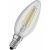 Nahaufnahme der Osram LED Filament Kerzenlampe E14 Basis