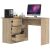 Akord B16 Sonoma Oak Corner Desk with 3 Drawers and Shelves