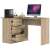 Sonoma oak corner computer desk with drawers and shelves, AKORD B16 CLP