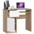 Balkezes P77_90 computer desk with open door and drawer, sonoma oak and white.