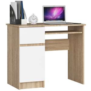 Počítačový stôl 90 cm pixel ľavý sonoma / biely