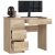 Akord Bal Computer Desk with open drawers, Sonoma Oak