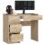 Akord Bal Computer Desk with open drawers, Sonoma Oak