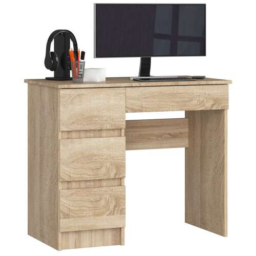 CLP Sonoma Oak Computer Desk with 4 Drawers