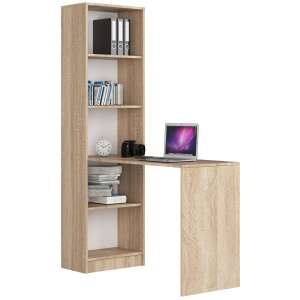 Akord SMART CLP Desk with Bookshelf, Sonoma Oak Finish - Akord