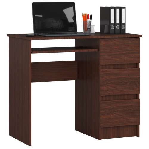 Wenge computer desk with three drawers, perfect for home office or study