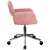 Side view of the pink velvet swivel chair with chrome base and armrests, FD-22 model