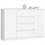 Akord CLP White Matte Dresser K140 with 2 Doors and 4 Drawers