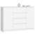 Akord CLP Biela Matná Komoda K140 s 2 Dverami a 4 Zásuvkami