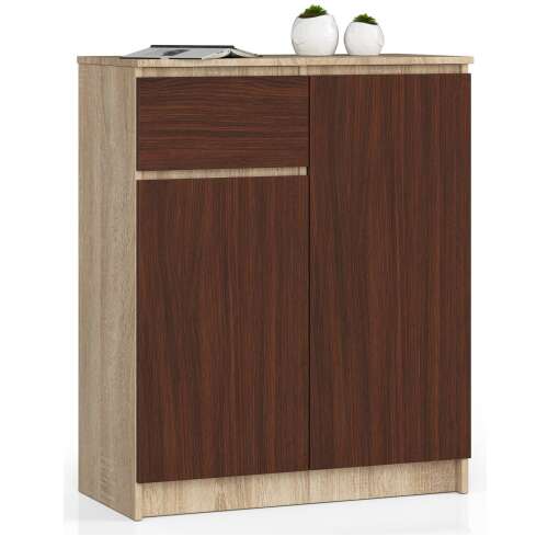 Komoda P99_80 - sonoma/wenge komoda z 1 szufladą i 2 drzwiami