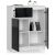 AKORD P99_80 White and Glossy Black Cabinet with Open Door and Shelves