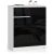 AKORD P99_80 White and Glossy Black Cabinet with Closed Doors