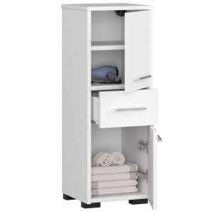 Kúpeľňová skrinka Fin bridlica 30 2d 1sz 85cm biela