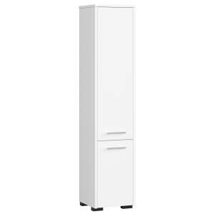 Weißer Badezimmer-Schrank mit zwei Türen und vier Regalen, FIN 2D 140CM - Badezimmerschrank