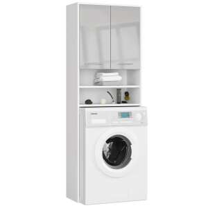 Mosogépszekrény P180_64 white and glossy gray bathroom cabinet over washing machine - Akord