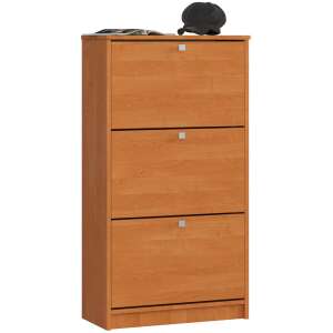 Akord Klasszikus Cipőszekrény, 3 Billenő Ajtós, 60 cm, Olajfa Színű, Laminált Lemezből Készült