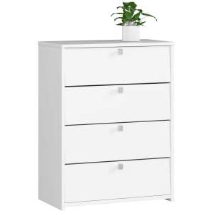 Akord RUBIN Cipőszekrény - 4 lenyitható ajtó, fehér - 66 cm széles, klasszikus stílusú, 12 pár cipő kapacitással, önálló összeszerelés szükséges