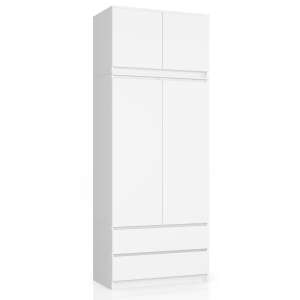 Fehér gardróbszekrény két ajtóval és két fiókkal, AKORD P234_90 - Akord