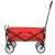 TYRS Red Folding Garden Cart, 145L Capacity, Side View