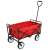 TYRS red folding garden cart with 4 wheels, handle, and storage pockets