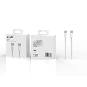 Nabíjací kábel Pepita USB-C na USB-C, dĺžka 1 meter, biely