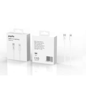 Pepita USB-C na Lightning kabel, 1 metar dužine, bijele boje - Punjač za mobitel