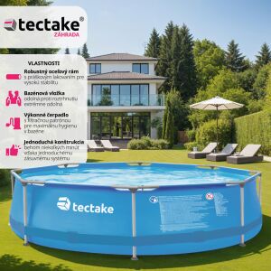TecTake Kerek Medence - Szűrőszivattyúval - 300x76cm