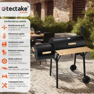 Grill BBQ Smoker - Dwukomorowy - 115x67cm 131669468 - Grillowanie i gotowanie na świeżym powietrzu
