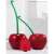 Toaletná kefa s držiakom v tvare čerešne, červená a zelená, kúpeľňový doplnok, dva držiaky v tvare čerešne, detailný záber