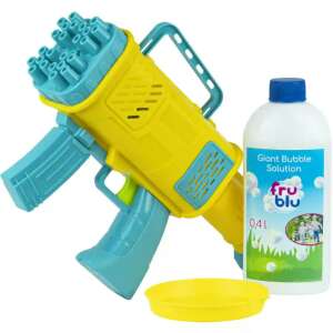 Pistolet do baniek mydlanych FruBlu z płynem, żółty i niebieski, automatyczny dmuchawa do baniek, dla dzieci, letnia zabawa - Gry i sprzęt na świeżym powietrzu